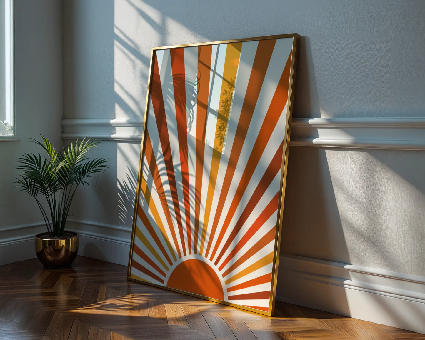 Boheme Sun I, Mid Century Modern, Wall Painting