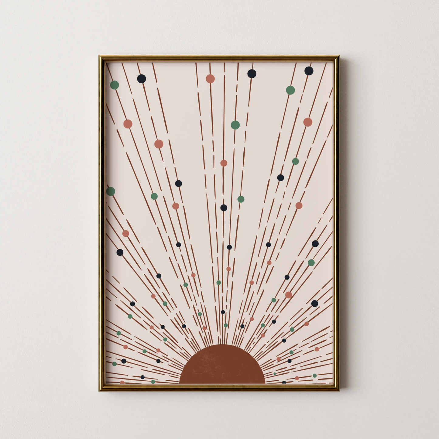 Boheme Sun, Mid Century Modern, Wall Painting
