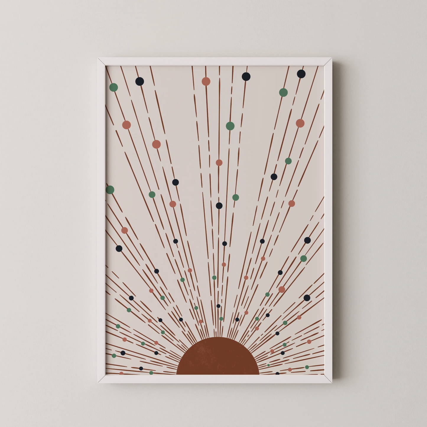 Boheme Sun, Mid Century Modern, Wall Painting