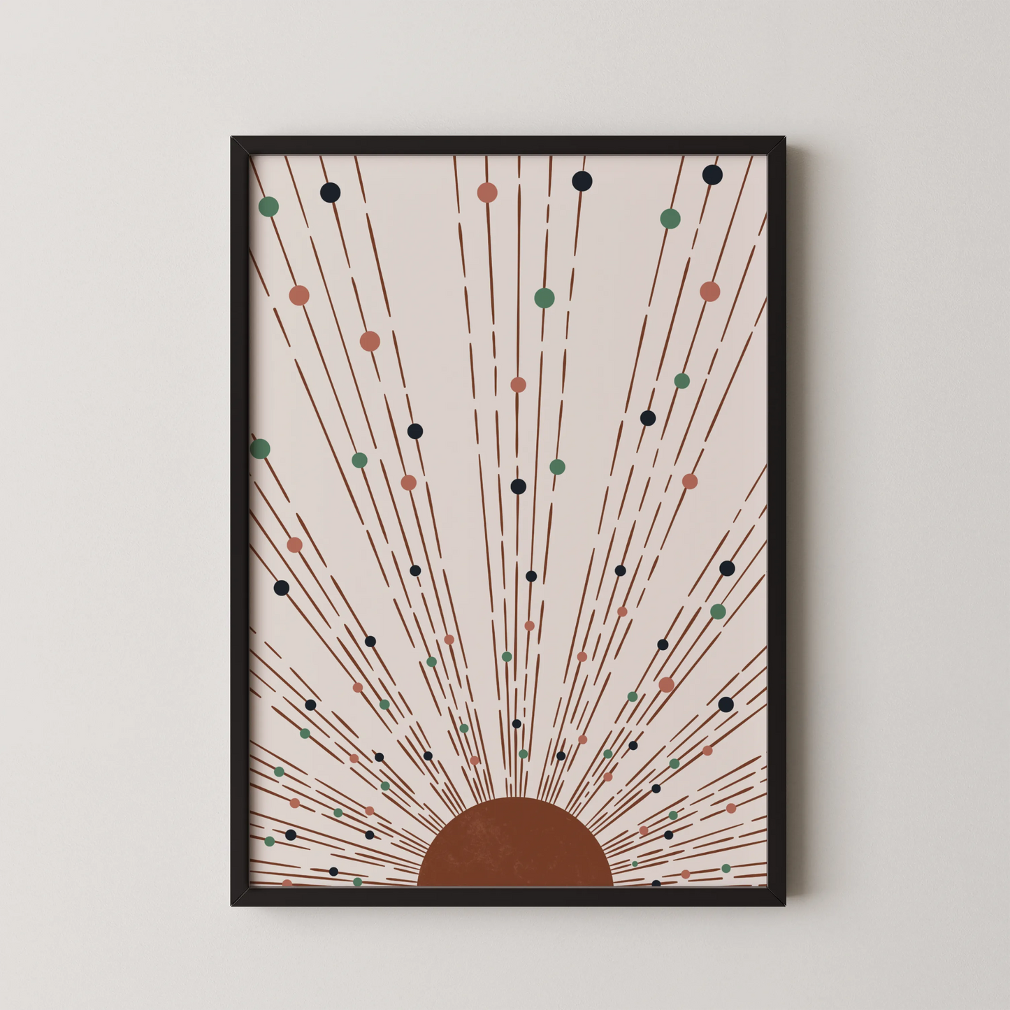 Boheme Sun, Mid Century Modern, Wall Painting