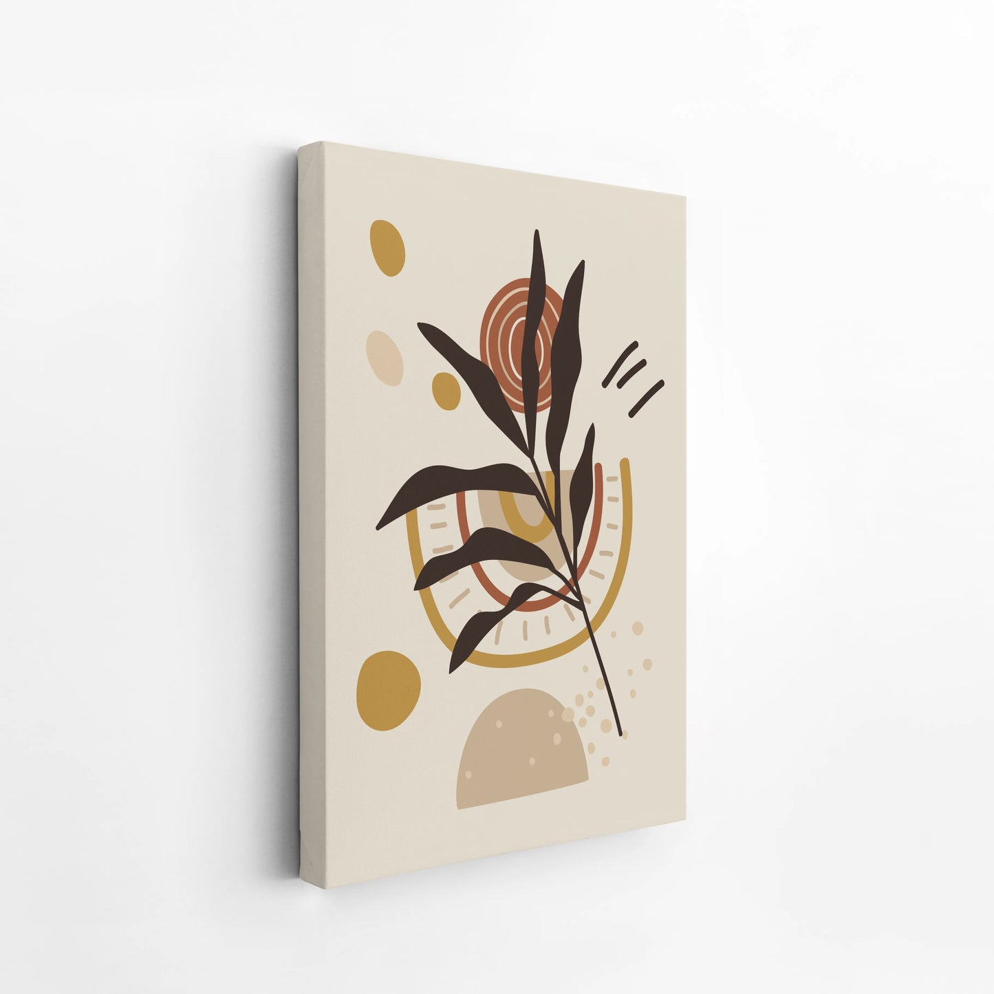 Bohemien Leaves II, Mid Century, Modern Wall Painting
