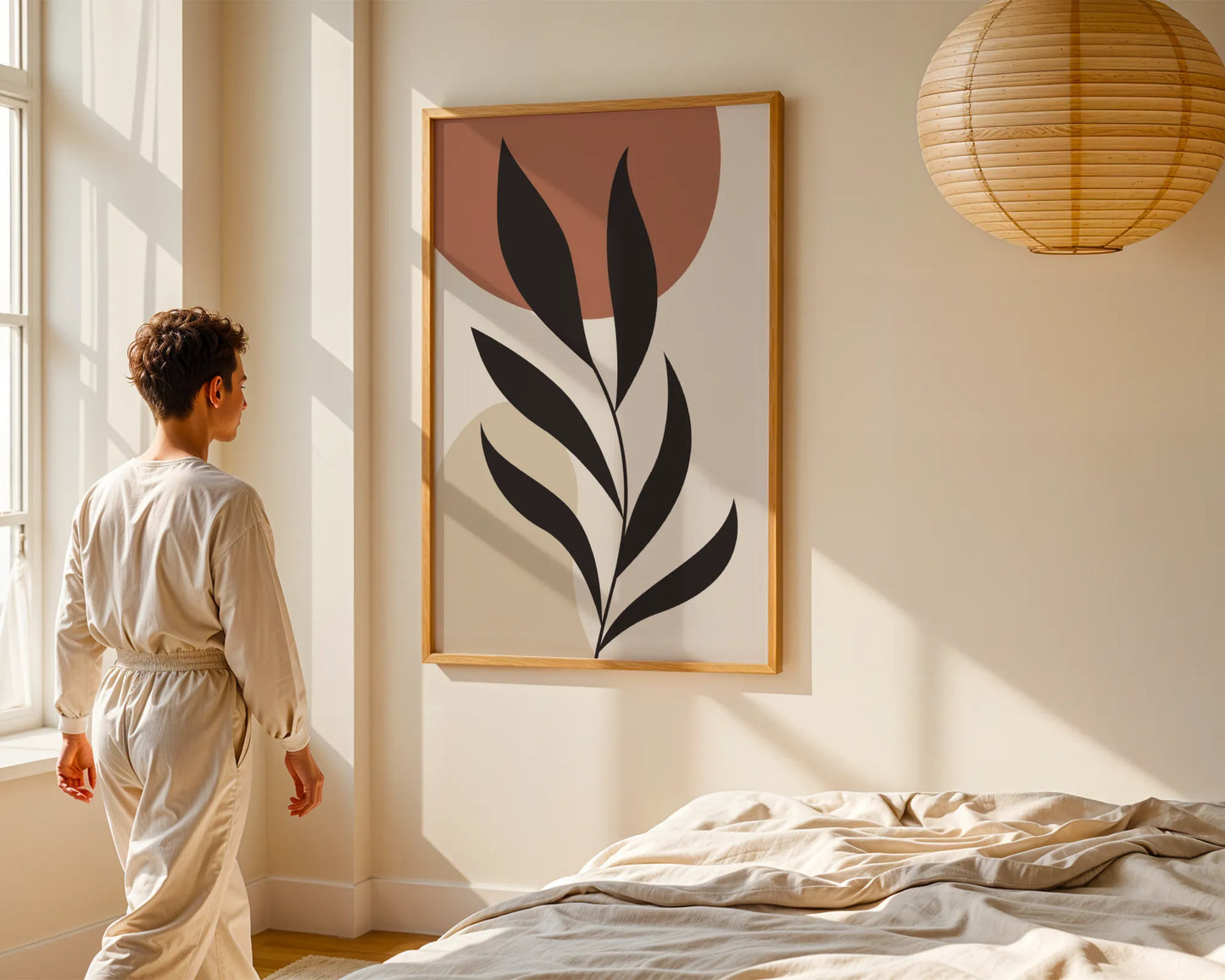 Bohemien Leaves I, Modern Wall Painting