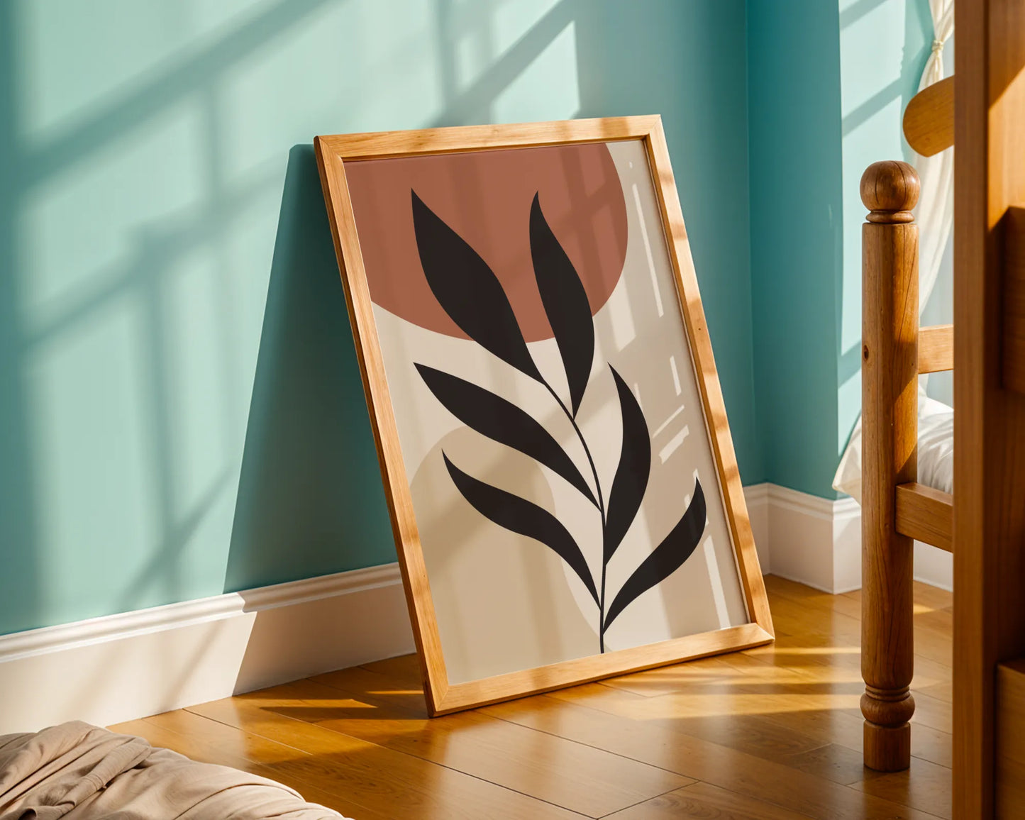 Bohemien Leaves I, Modern Wall Painting