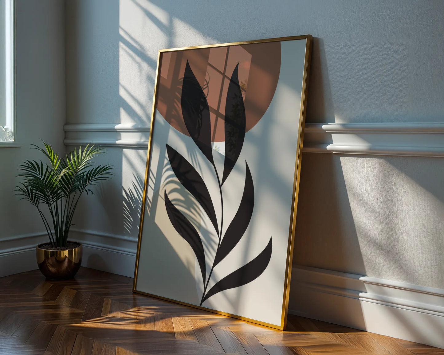 Bohemien Leaves I, Modern Wall Painting