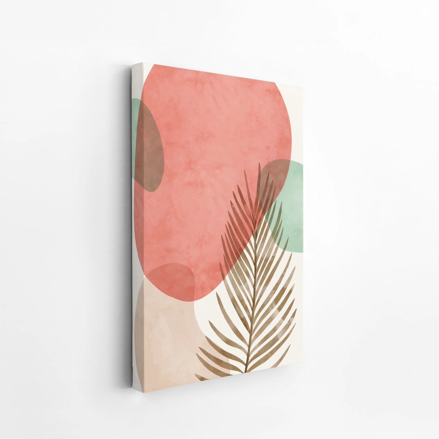 Bohemien Leaves I, Watercolor, Modern Wall Painting
