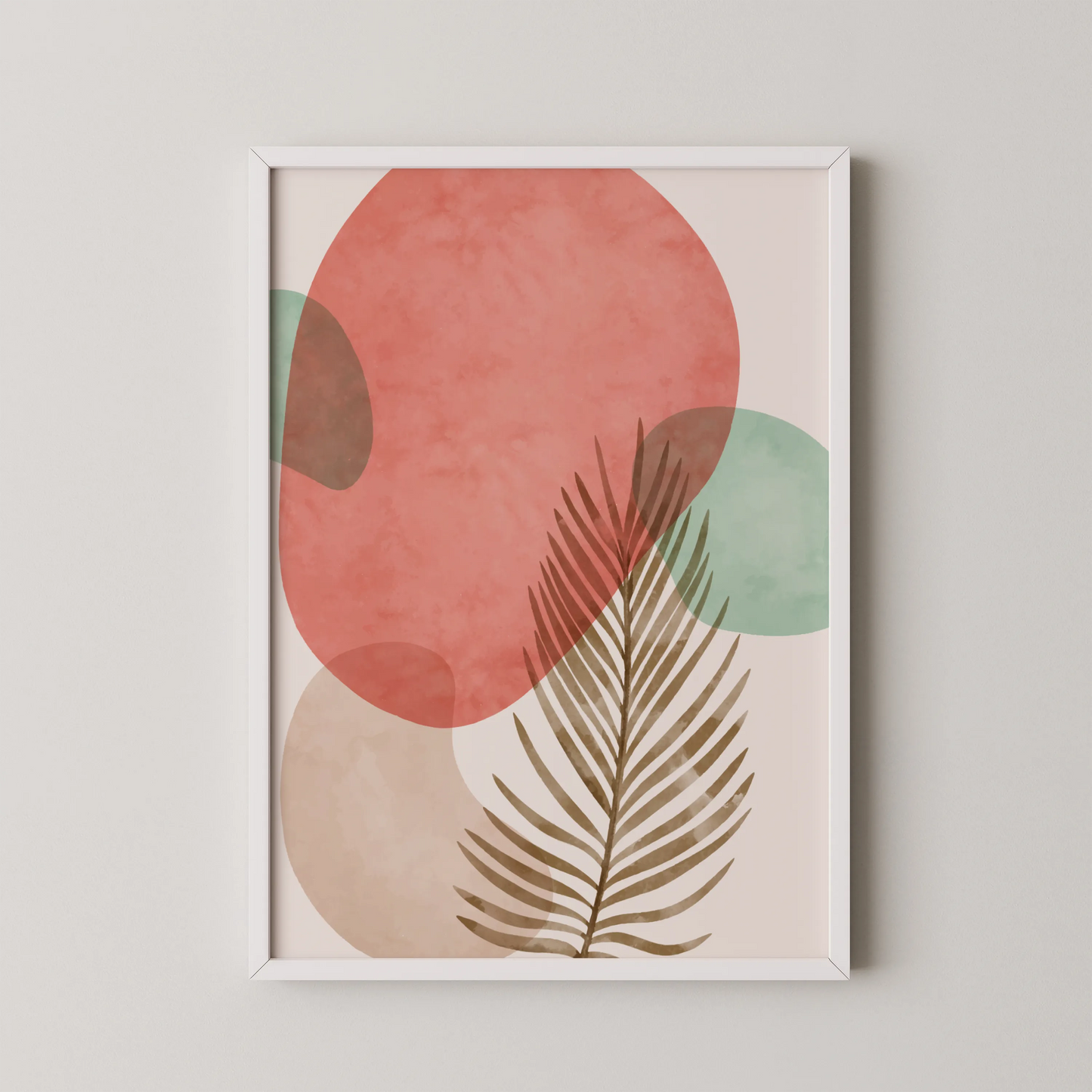 Bohemien Leaves I, Watercolor, Modern Wall Painting
