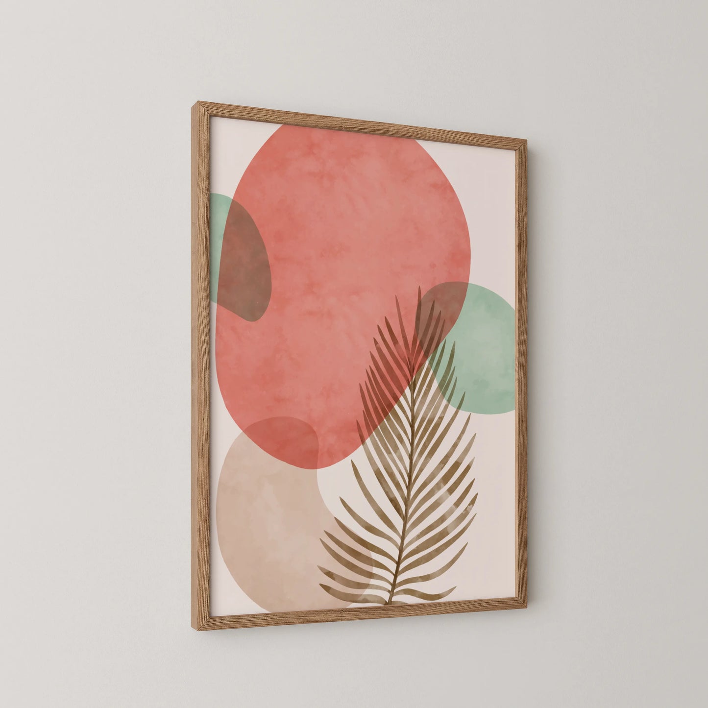 Bohemien Leaves I, Watercolor, Modern Wall Painting