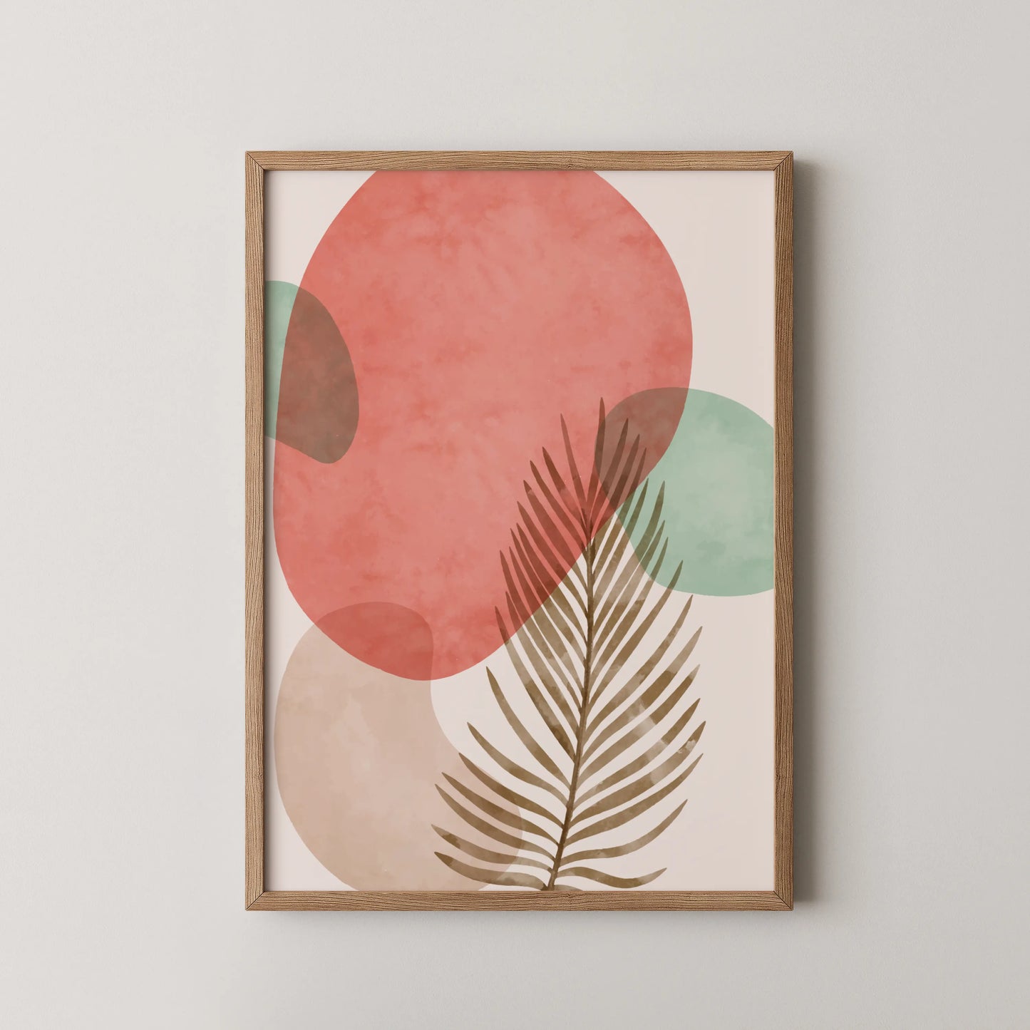 Bohemien Leaves I, Watercolor, Modern Wall Painting