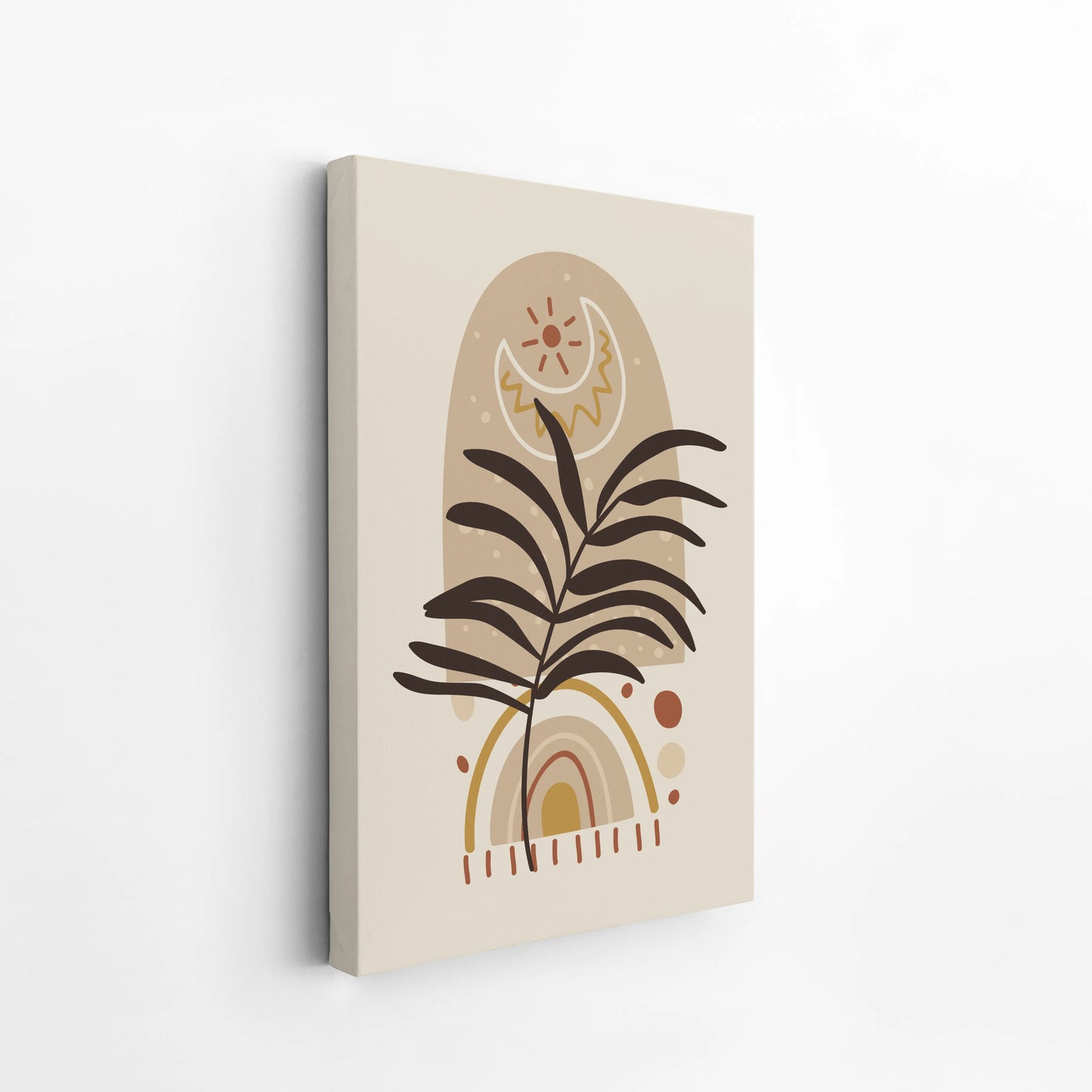 Bohemien Leaves, Mid Century, Modern Wall Painting