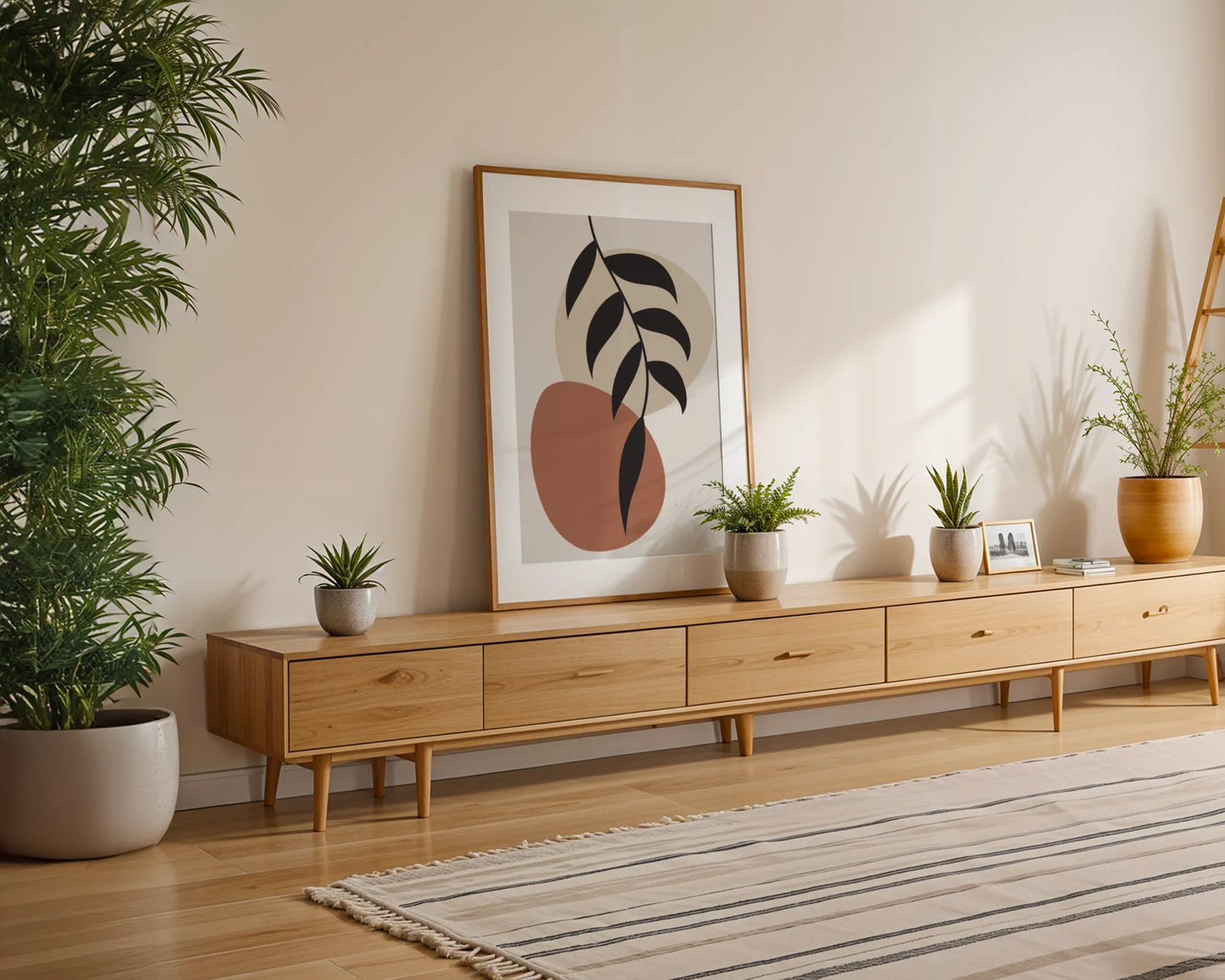 Bohemien Leaves, Modern Wall Painting