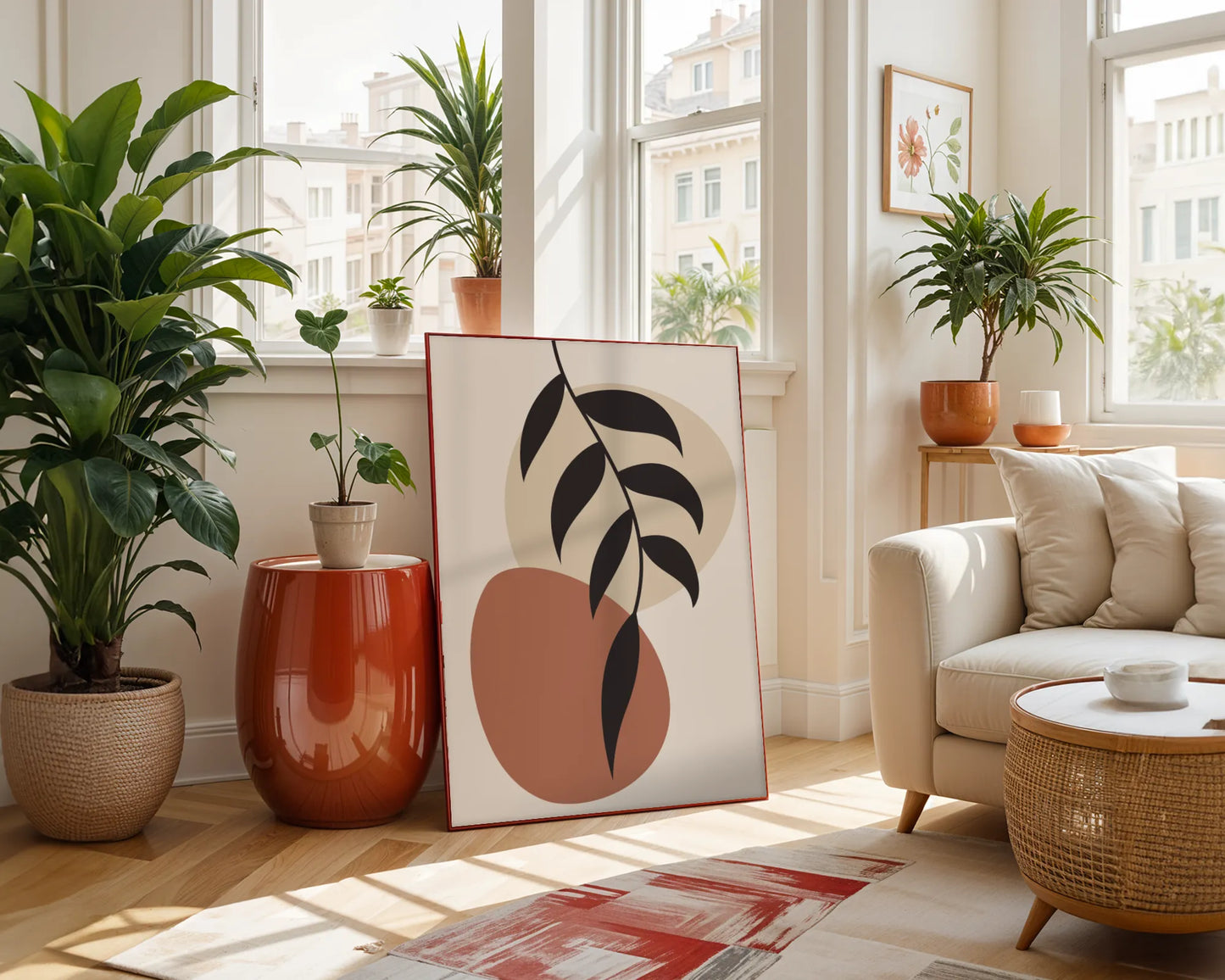 Bohemien Leaves, Modern Wall Painting