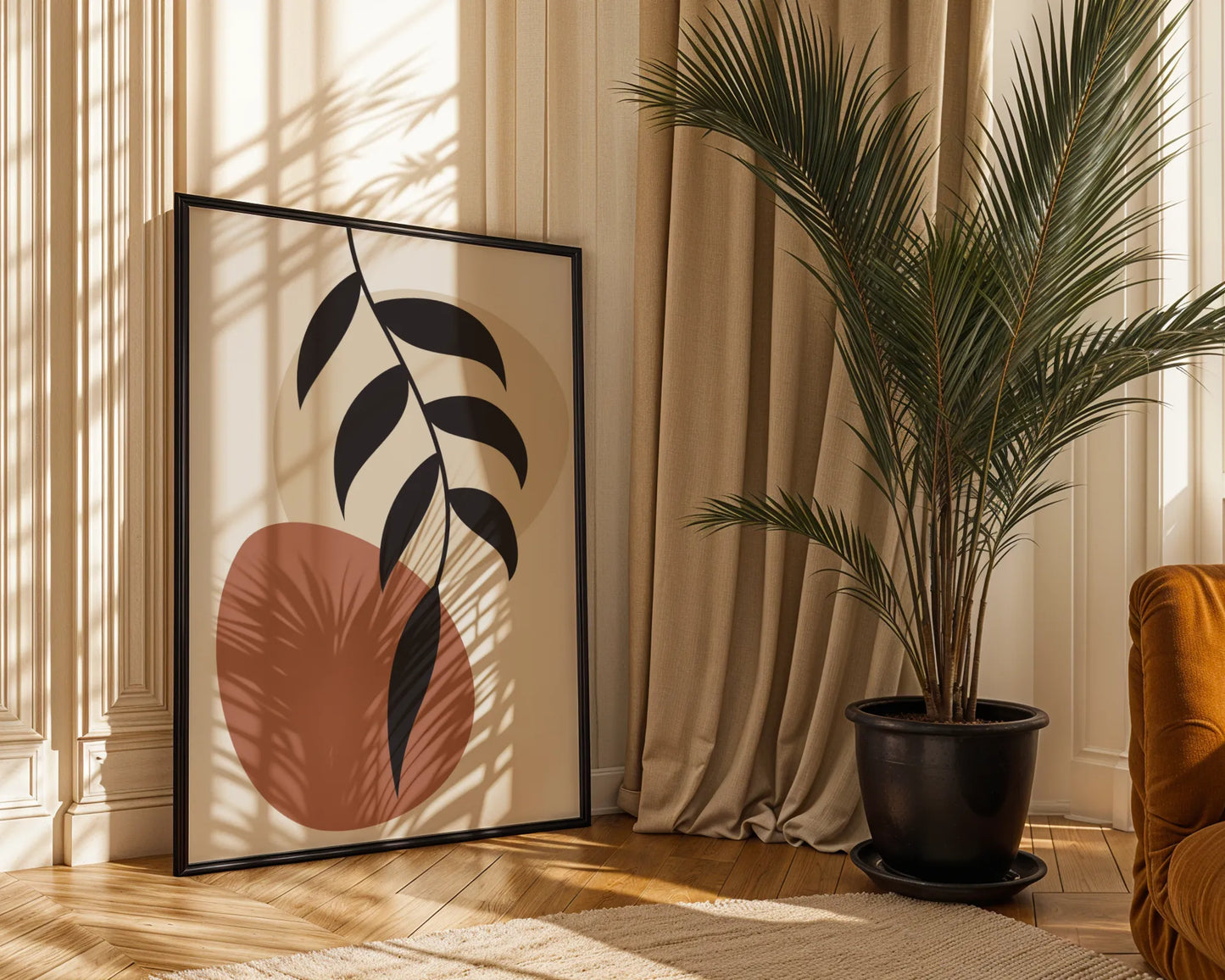 Bohemien Leaves, Modern Wall Painting