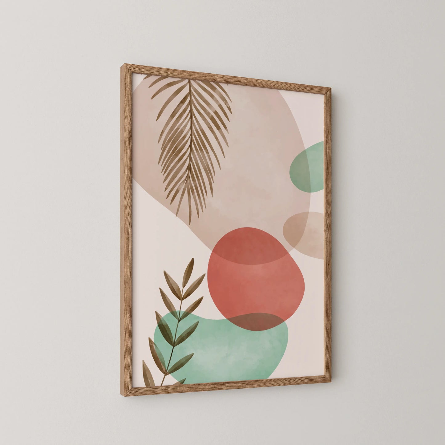 Bohemien Leaves, Watercolor, Modern Wall Painting