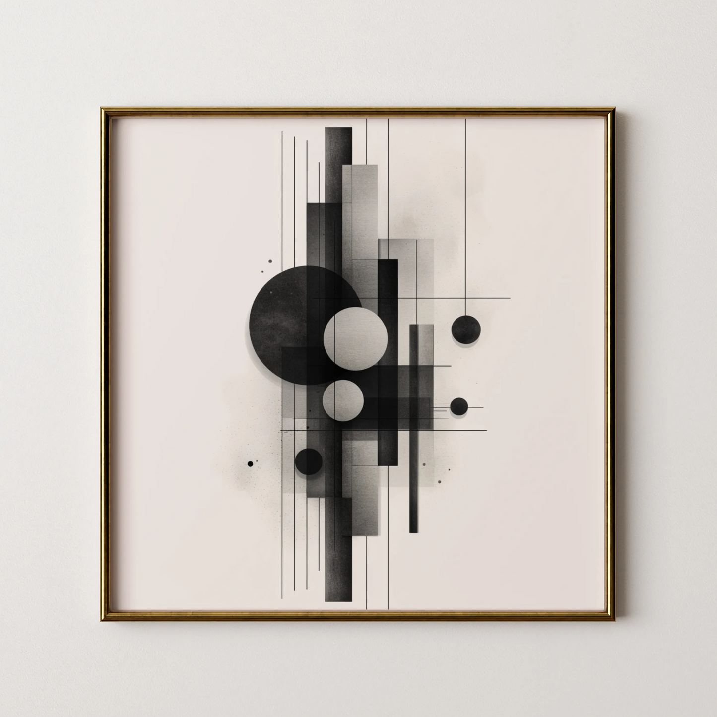 Boho Abstract Pattern I, Black & White Mid Century Modern, Boho Art Painting