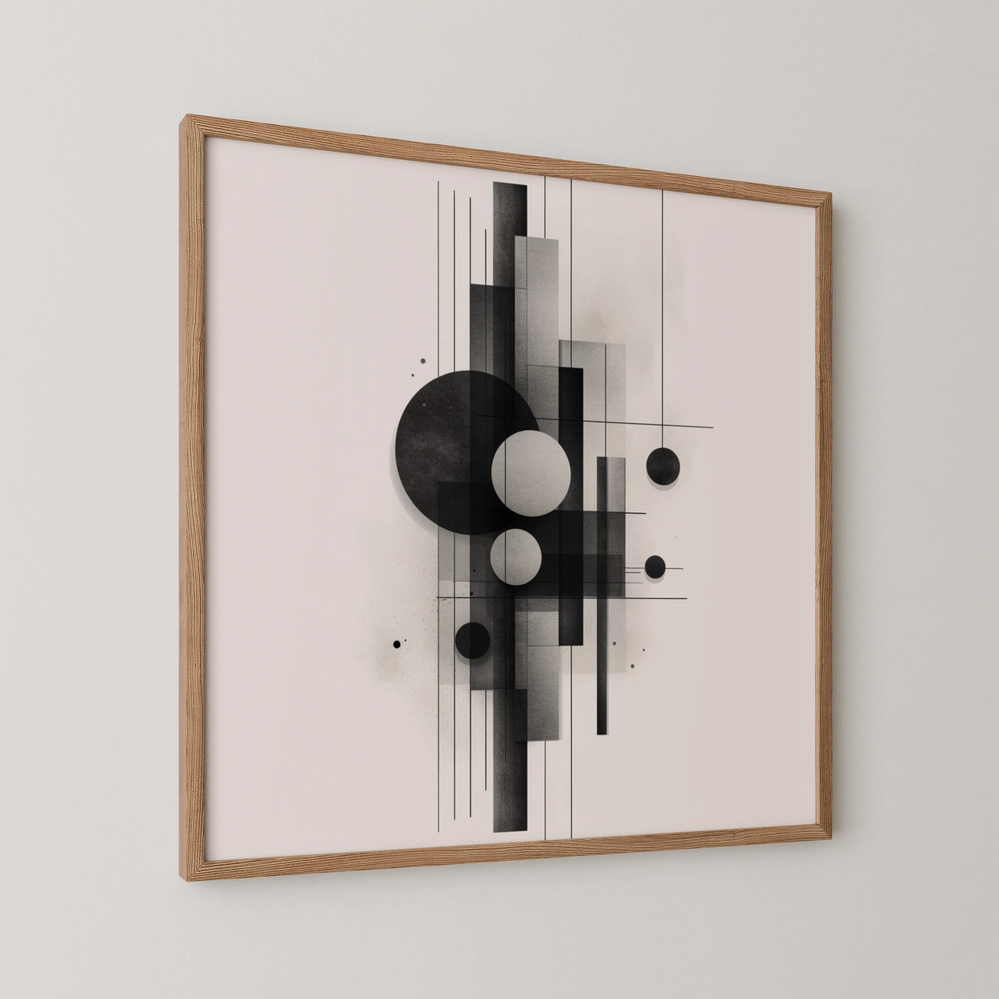 Boho Abstract Pattern I, Black & White Mid Century Modern, Boho Art Painting