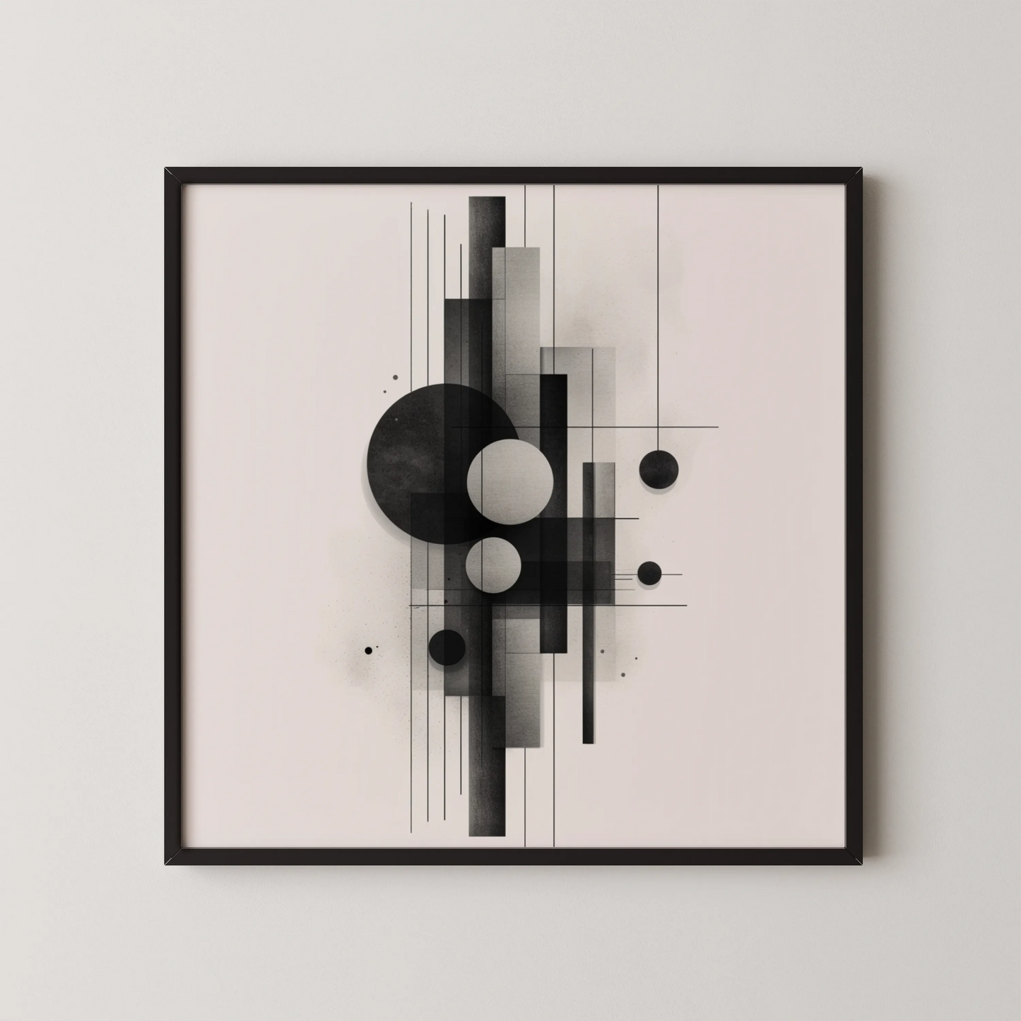 Boho Abstract Pattern I, Black & White Mid Century Modern, Boho Art Painting