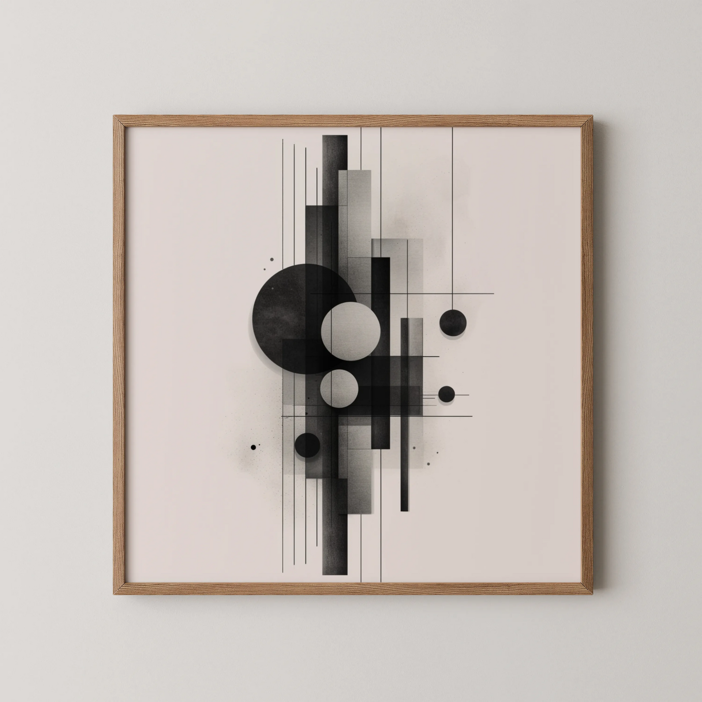 Boho Abstract Pattern I, Black & White Mid Century Modern, Boho Art Painting