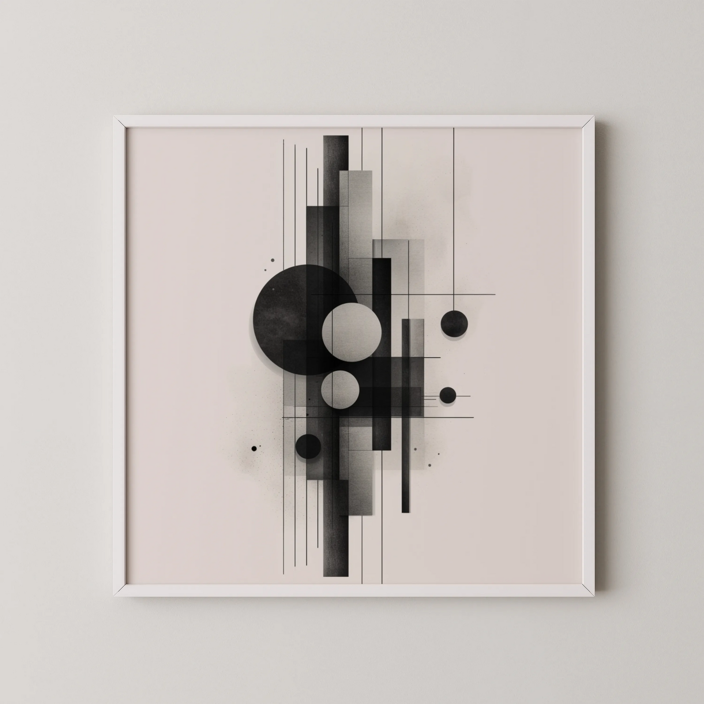 Boho Abstract Pattern I, Black & White Mid Century Modern, Boho Art Painting