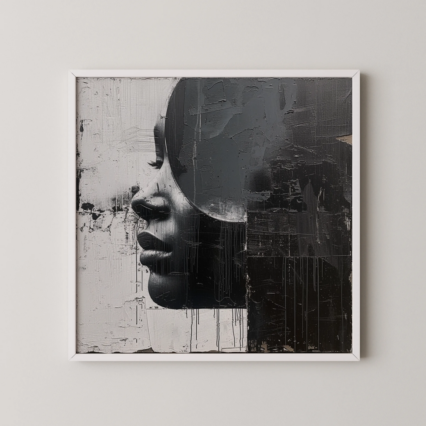 Boho Feminine III, Black & White Mid Century Modern, Boho Art Painting