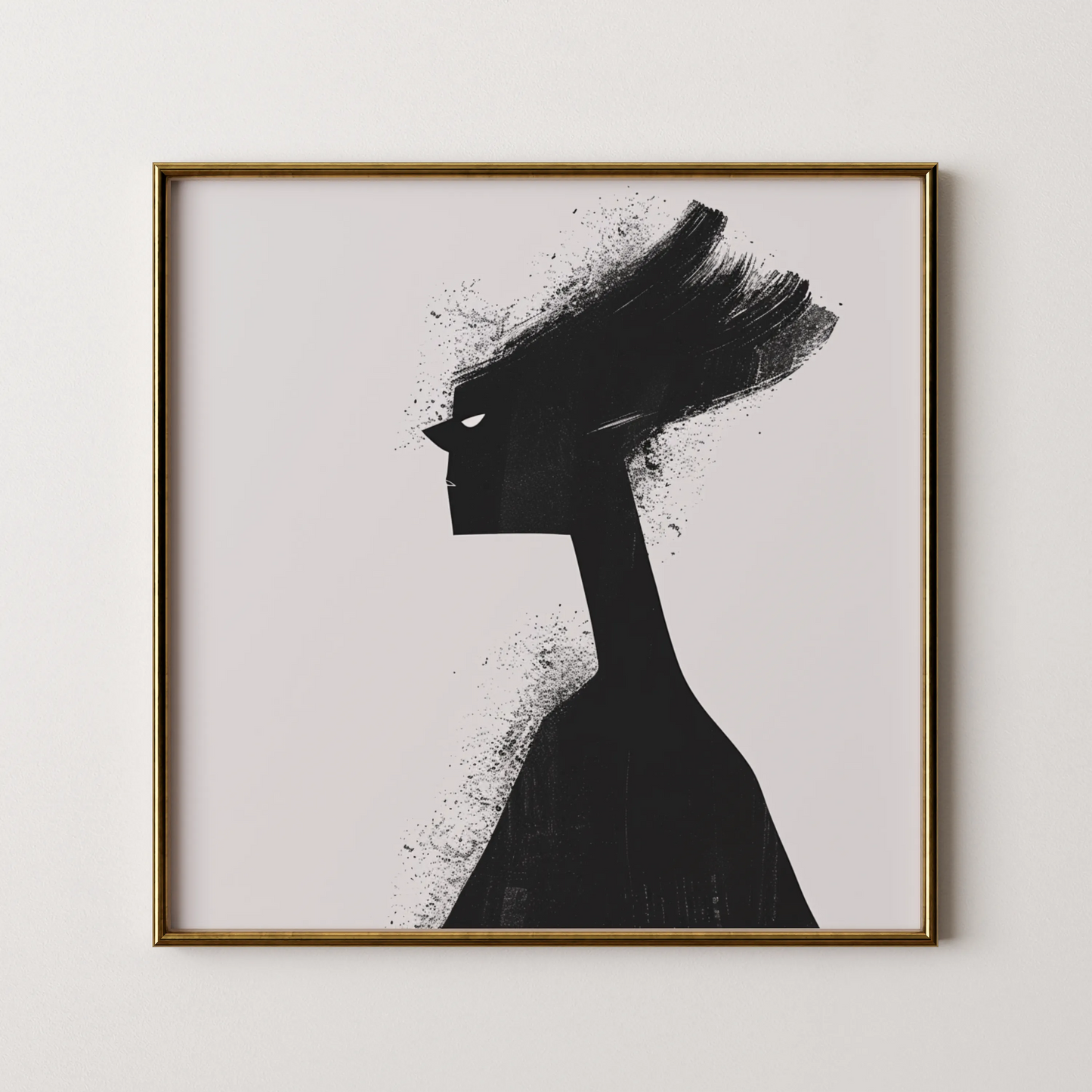 Boho Feminine I, Black & White Mid Century Modern, Boho Art Painting