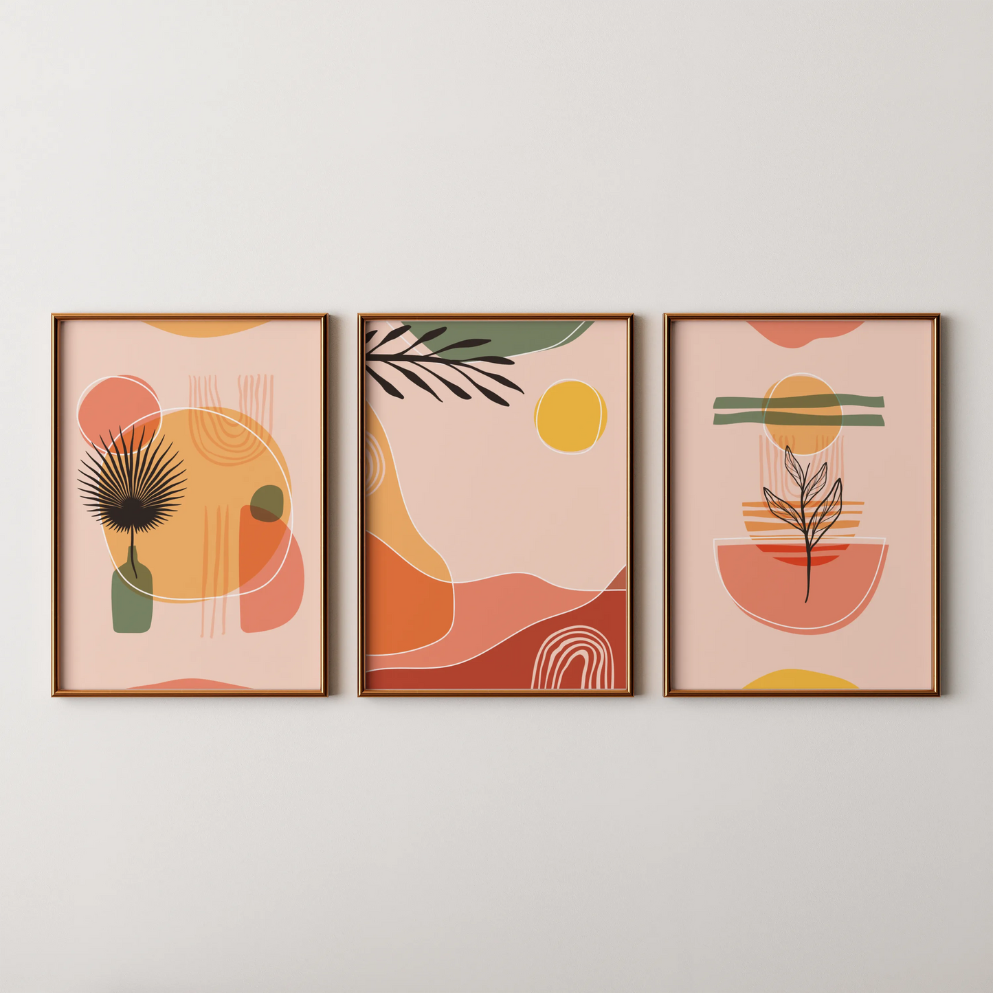 Boho Patterns, Set of 3, Modern Wall Art, Mid Century Modern