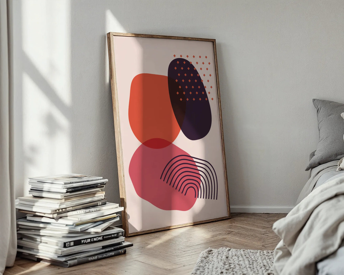 Bold Abstract Shapes, Balance, Mid Century Modern, Wall Painting
