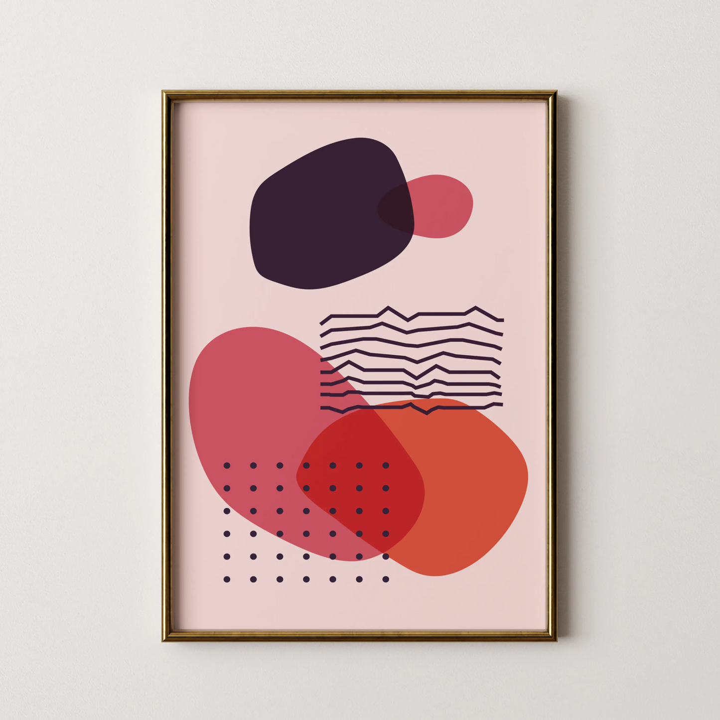 Bold Abstract Shapes, Balance, Mid Century Modern, Wall Painting