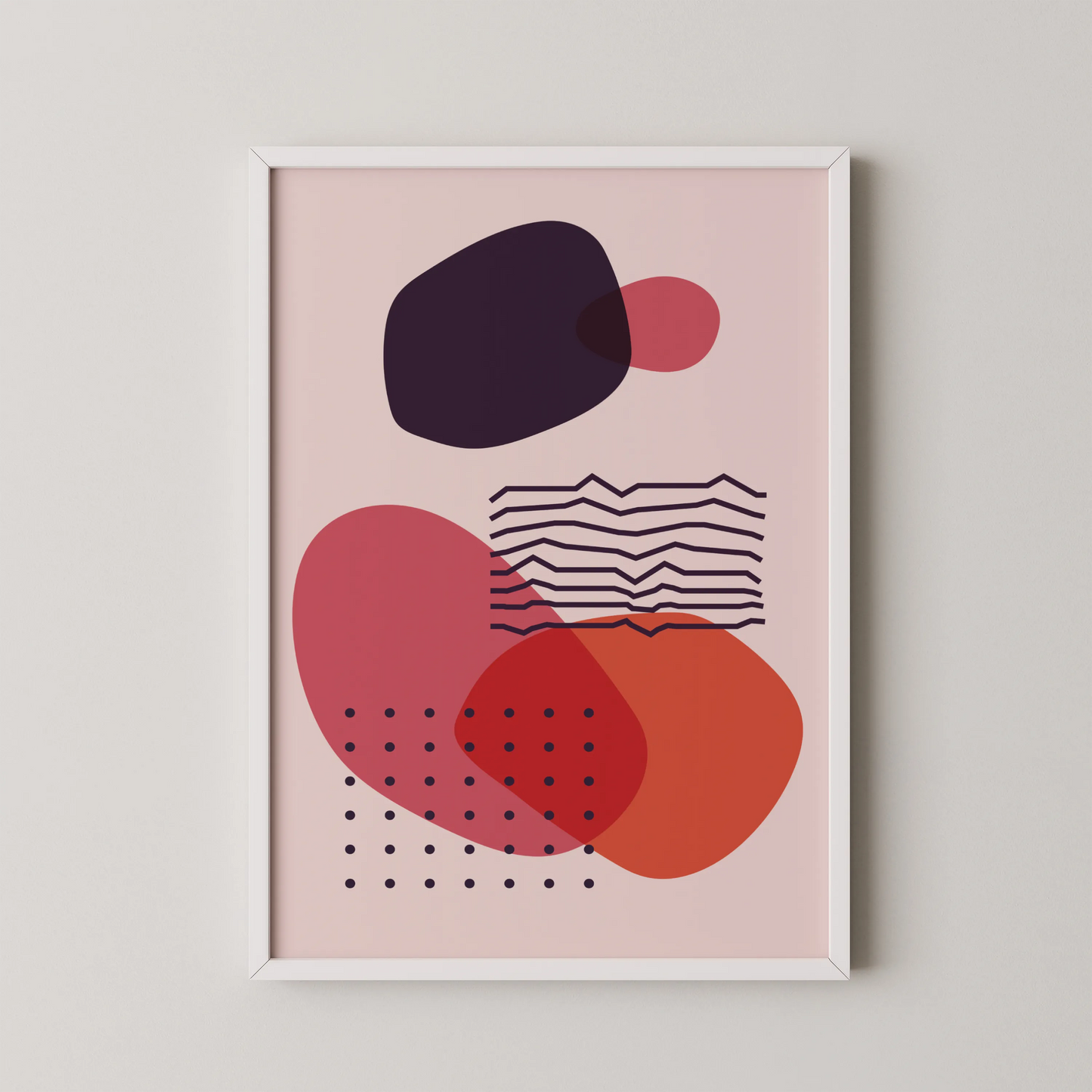 Bold Abstract Shapes, Balance, Mid Century Modern, Wall Painting