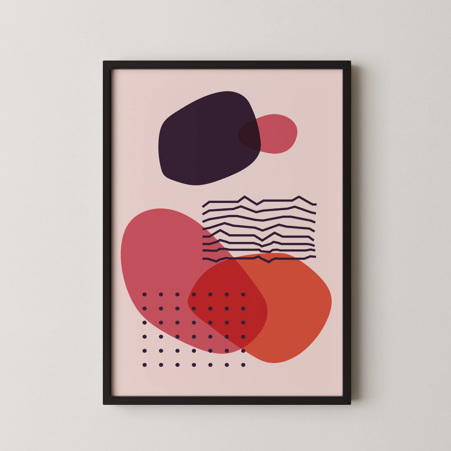 Bold Abstract Shapes, Balance, Mid Century Modern, Wall Painting