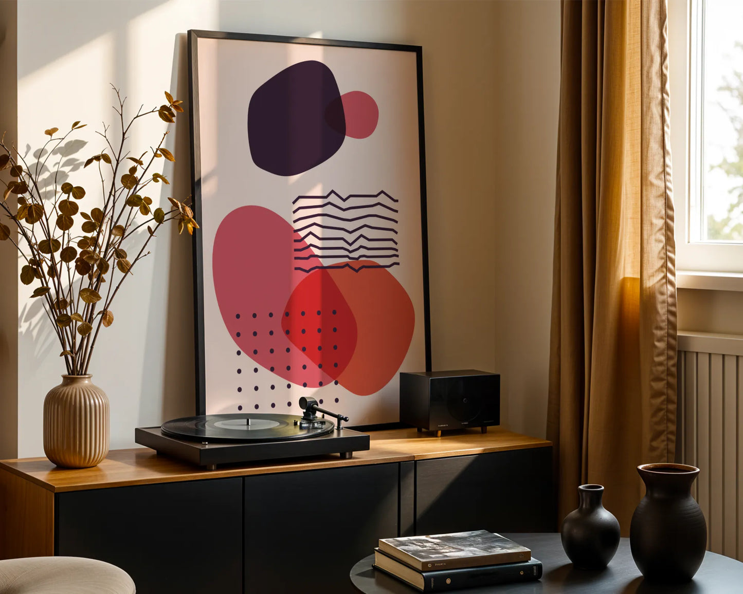 Bold Abstract Shapes, Balance, Mid Century Modern, Wall Painting