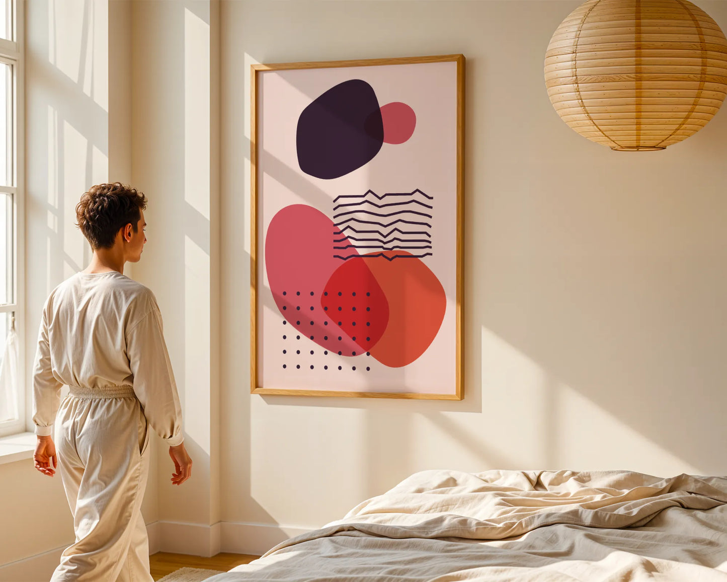 Bold Abstract Shapes, Balance, Mid Century Modern, Wall Painting
