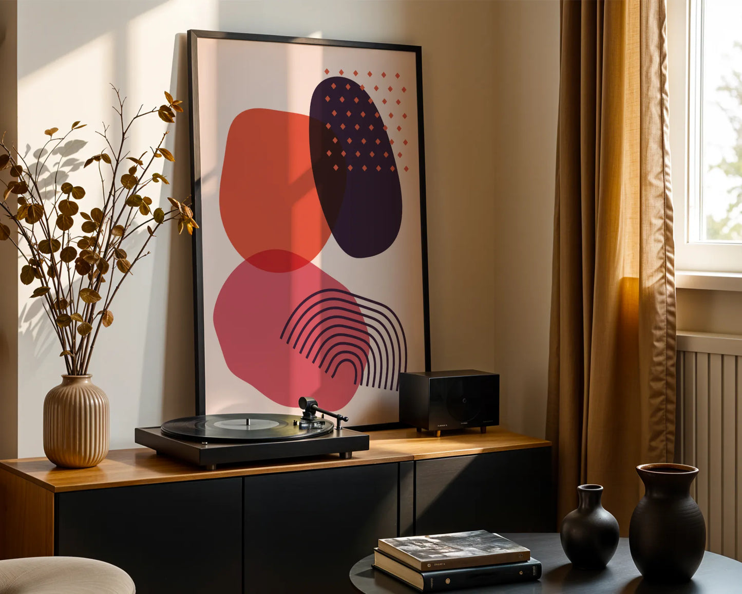 Bold Abstract Shapes, Balance, Mid Century Modern, Wall Painting