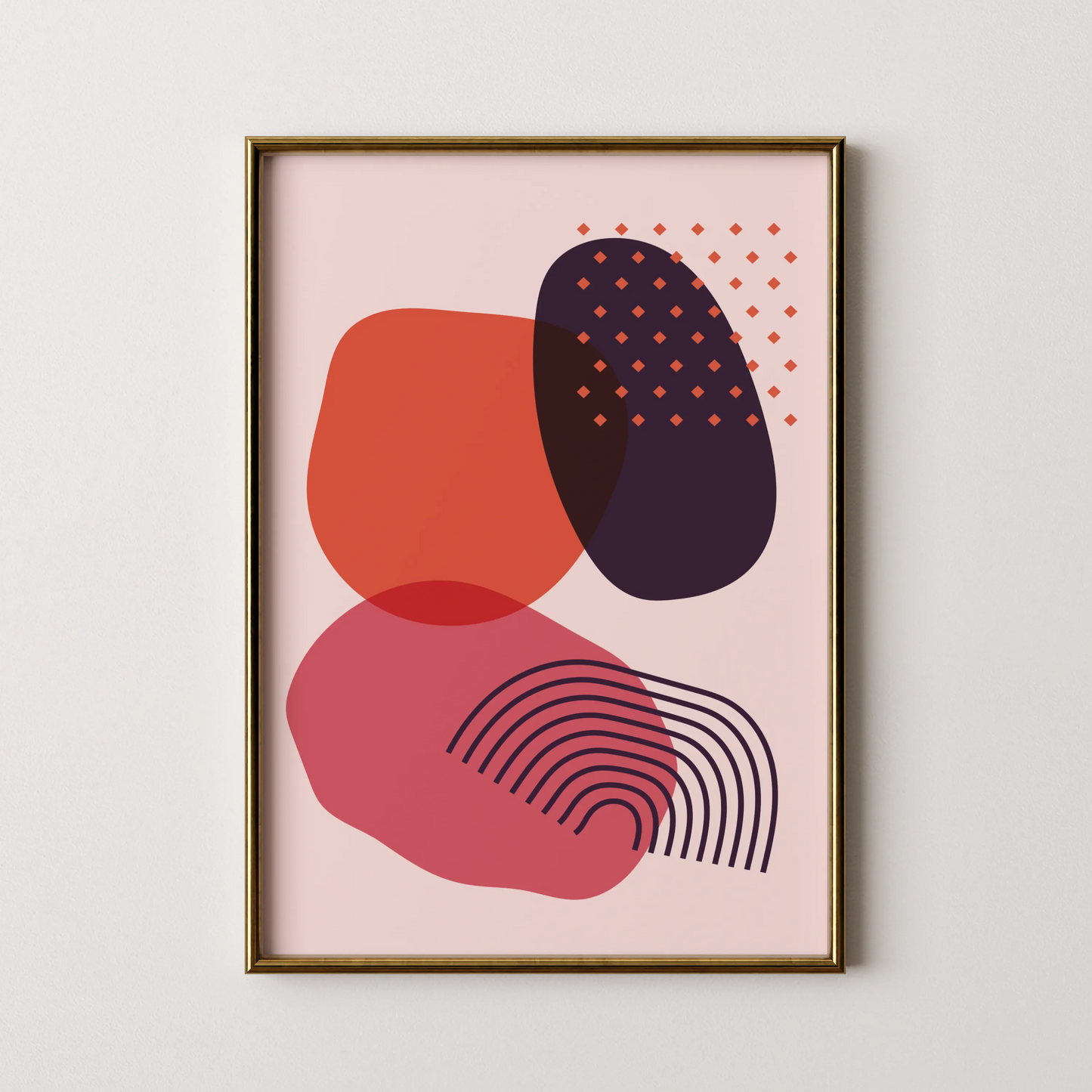 Bold Abstract Shapes, Balance, Mid Century Modern, Wall Painting