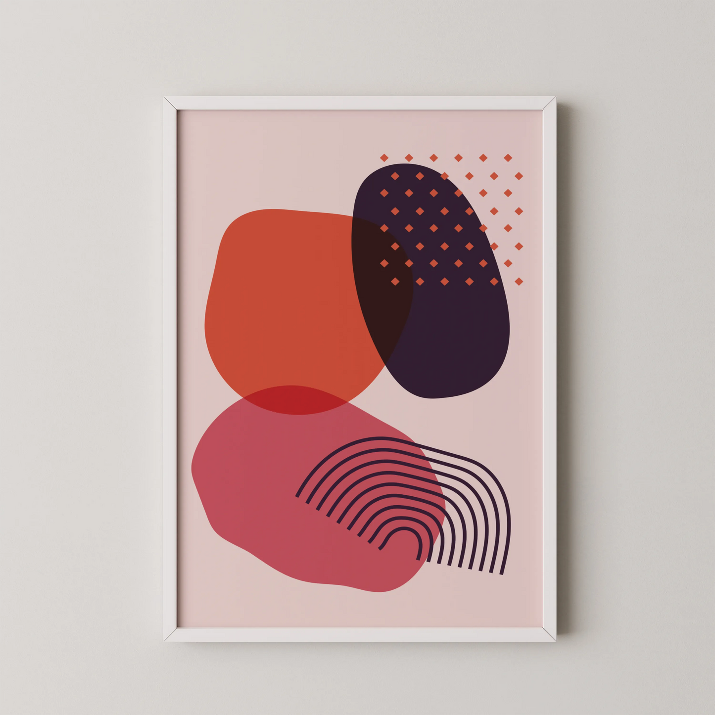 Bold Abstract Shapes, Balance, Mid Century Modern, Wall Painting