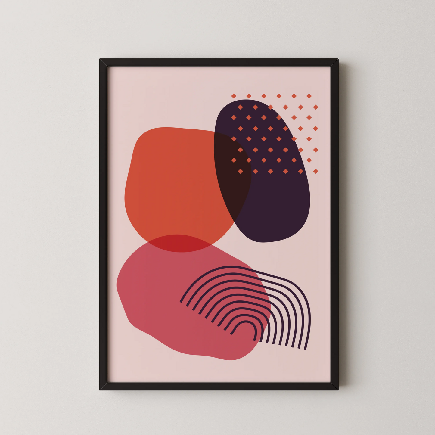 Bold Abstract Shapes, Balance, Mid Century Modern, Wall Painting