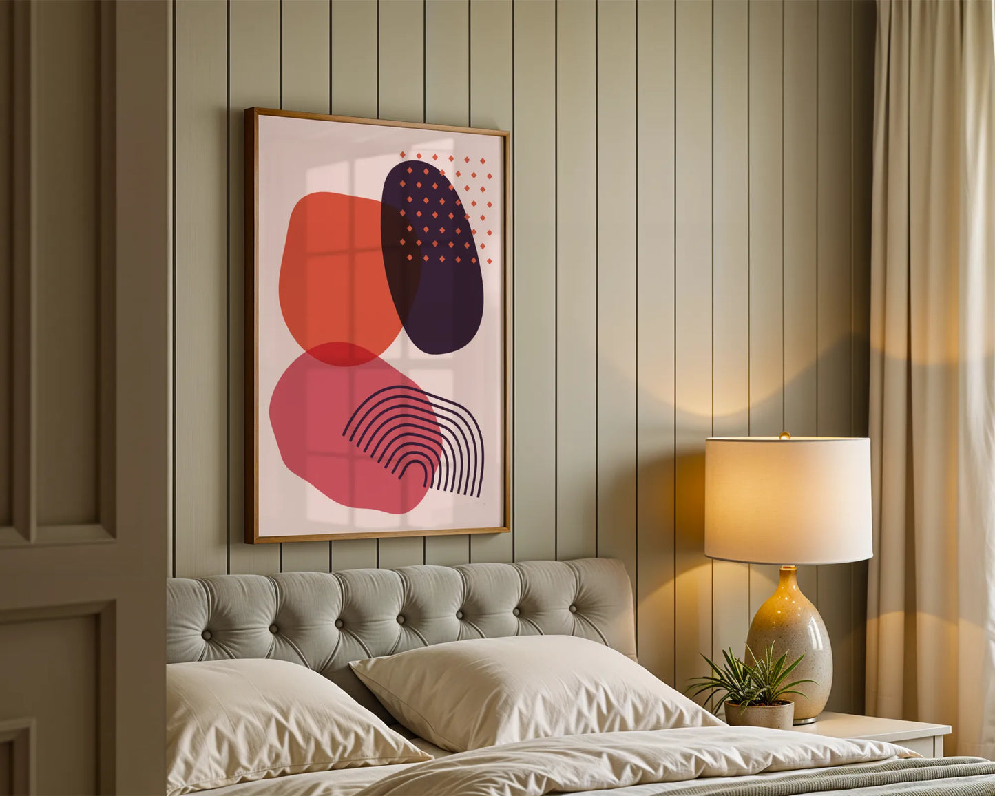 Bold Abstract Shapes, Balance, Mid Century Modern, Wall Painting