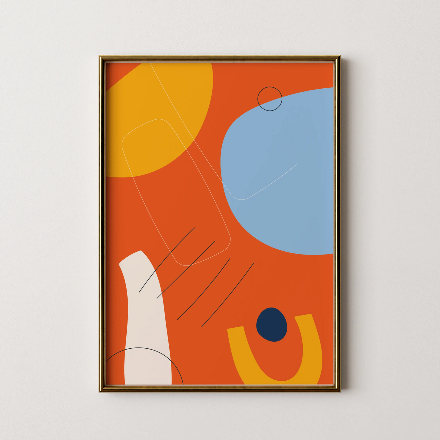 Bold Minimal Artwork, Modern Colorful Abstract, Wall Painting