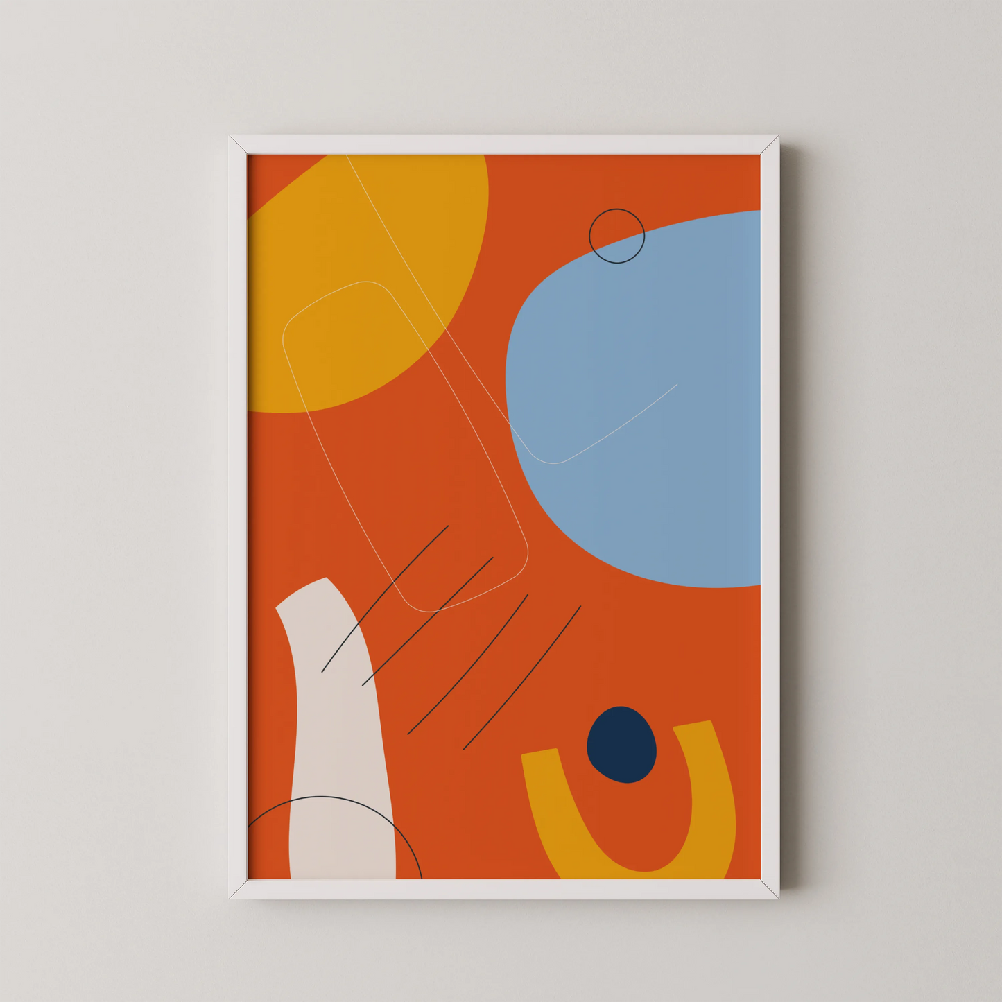 Bold Minimal Artwork, Modern Colorful Abstract, Wall Painting