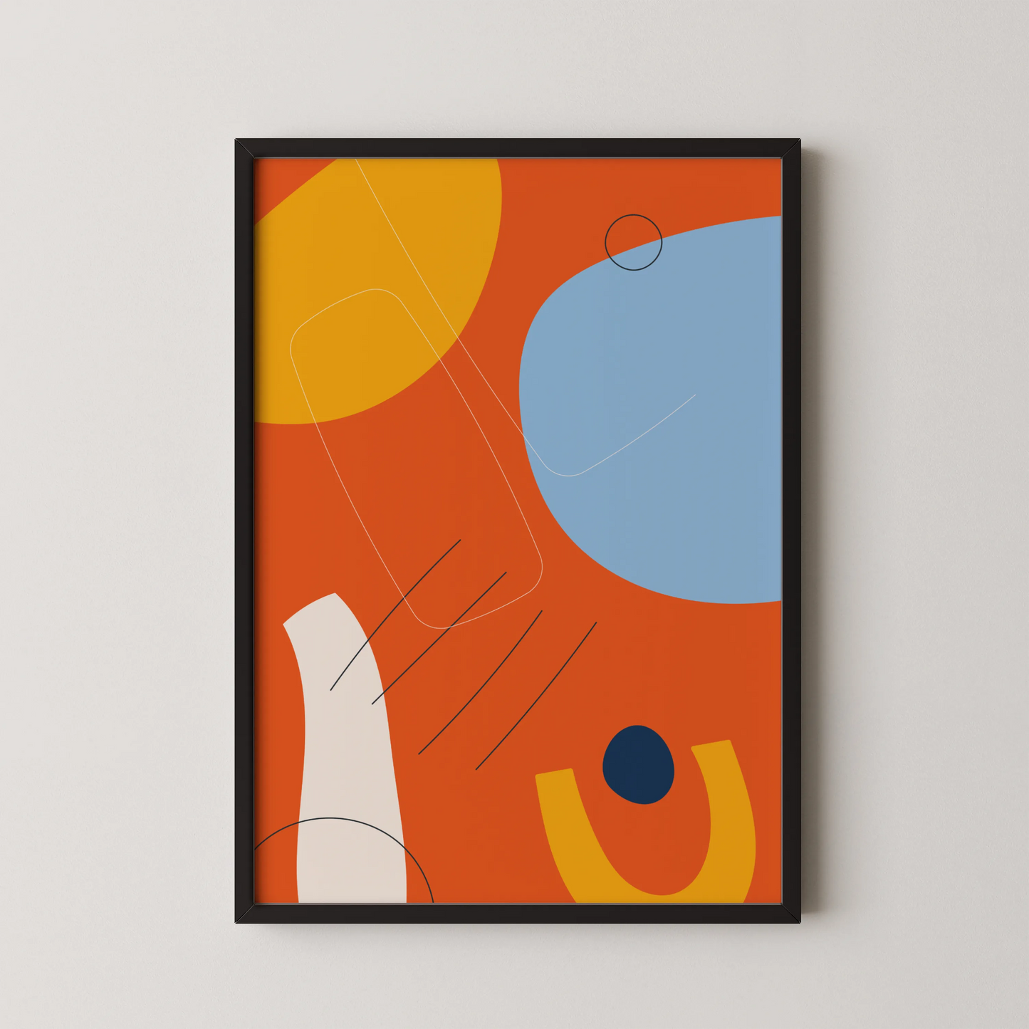 Bold Minimal Artwork, Modern Colorful Abstract, Wall Painting