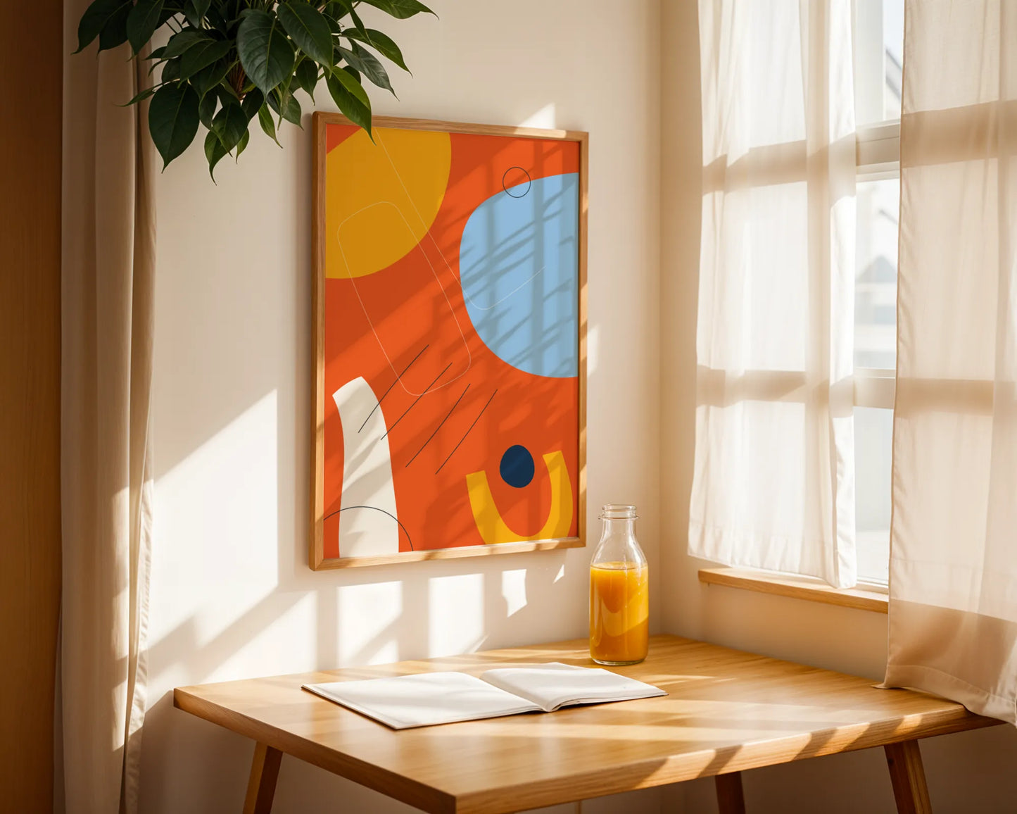 Bold Minimal Artwork, Modern Colorful Abstract, Wall Painting
