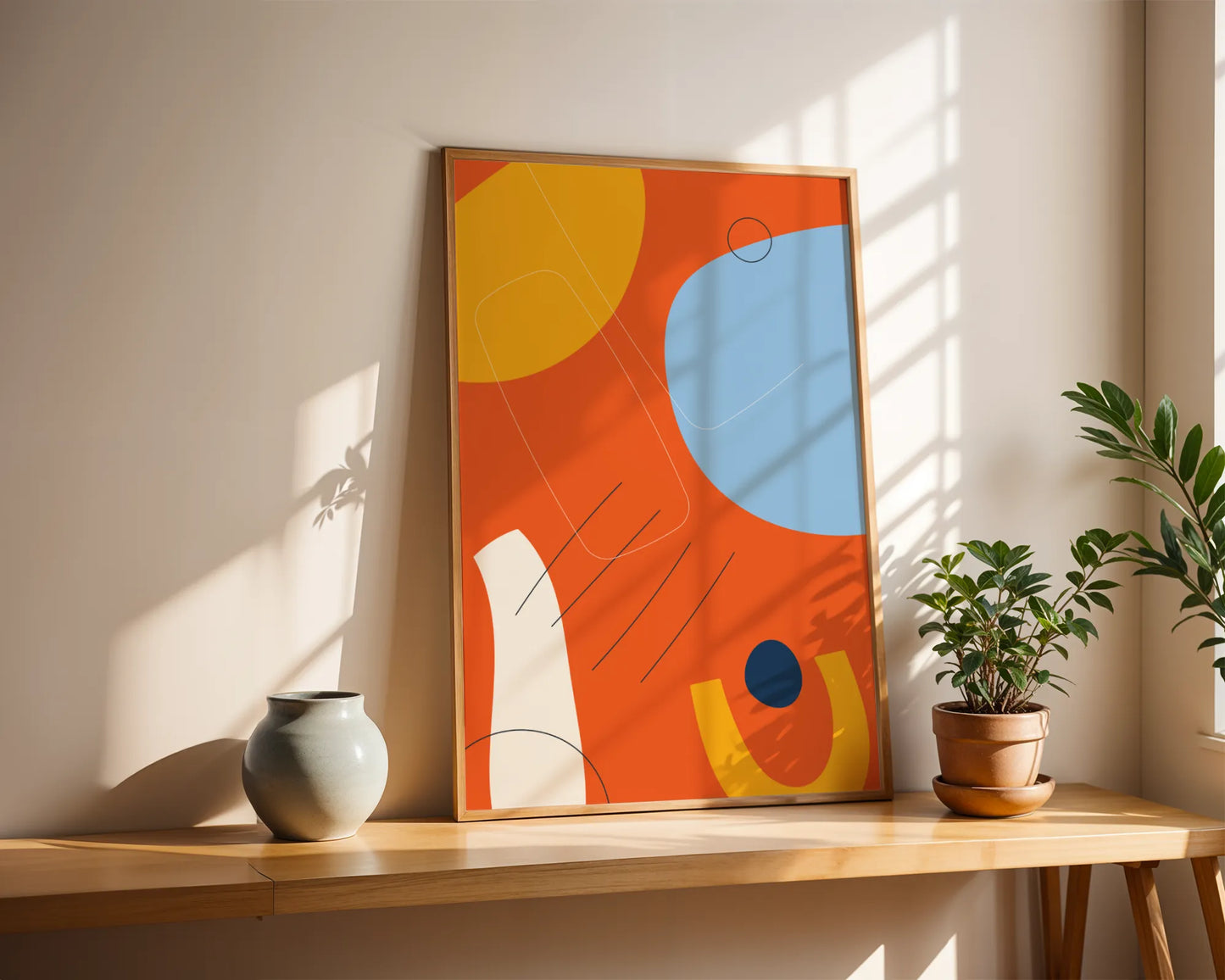 Bold Minimal Artwork, Modern Colorful Abstract, Wall Painting