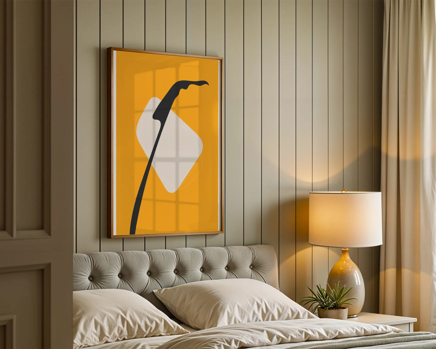 Bold Minimal Leaf I, Modern Colorful Abstract, Wall Painting