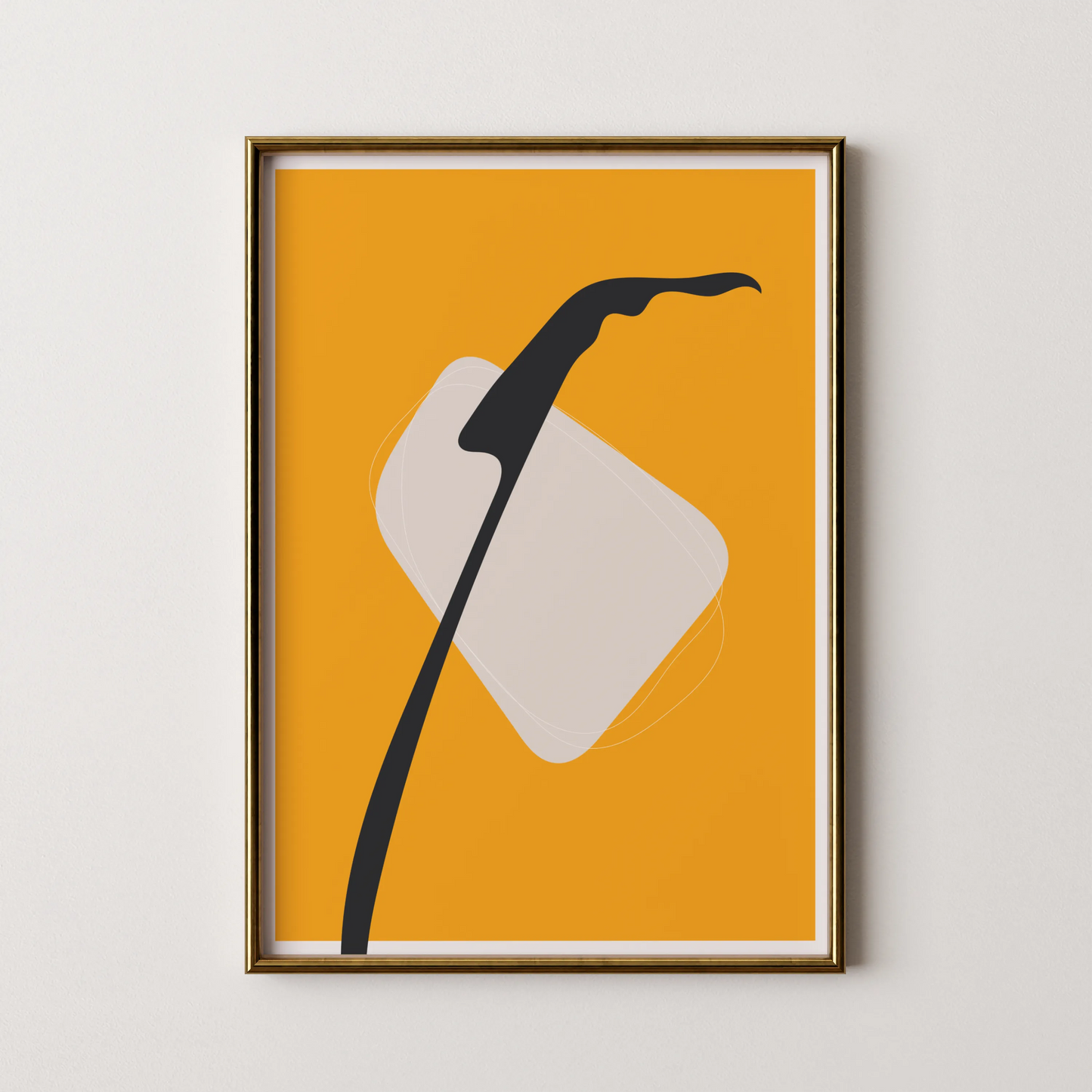 Bold Minimal Leaf I, Modern Colorful Abstract, Wall Painting