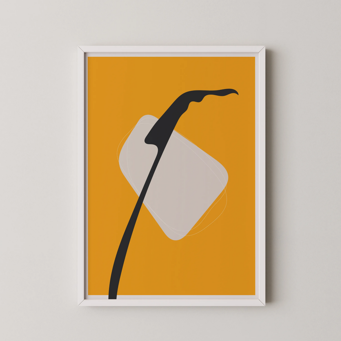 Bold Minimal Leaf I, Modern Colorful Abstract, Wall Painting