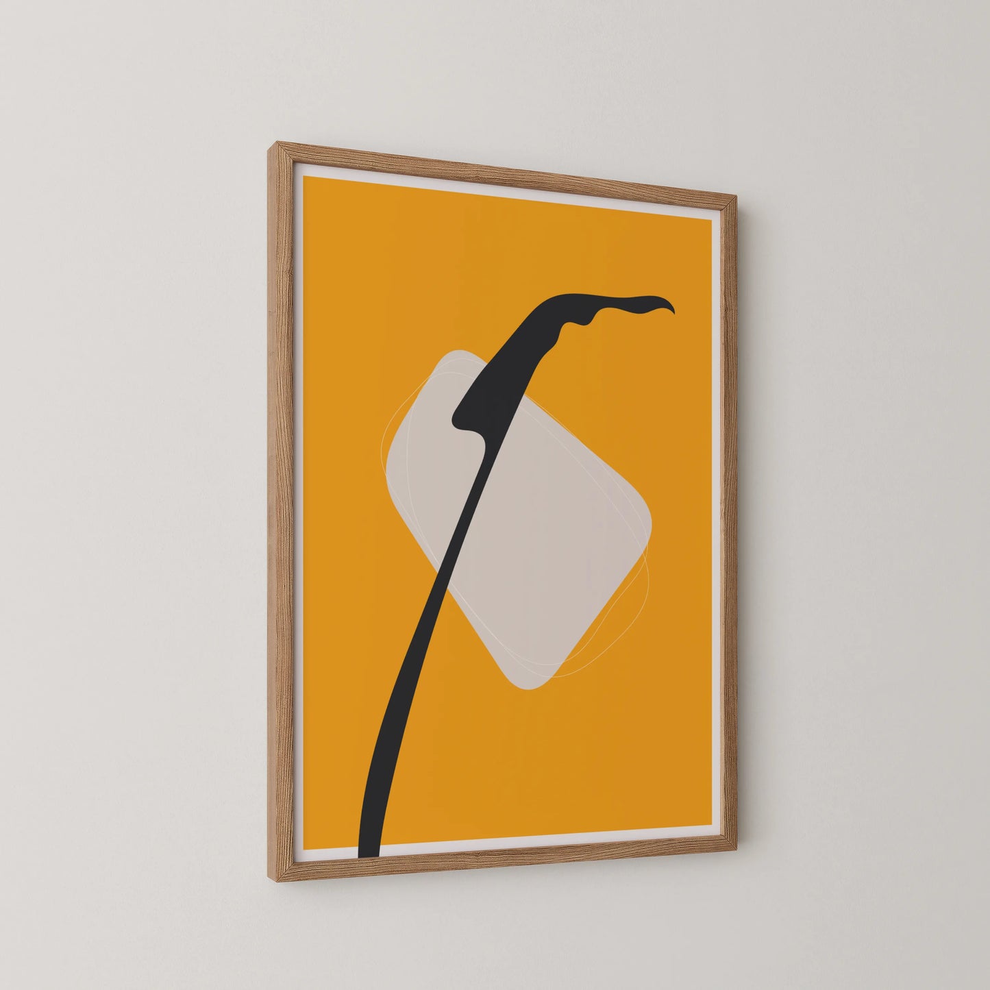 Bold Minimal Leaf I, Modern Colorful Abstract, Wall Painting