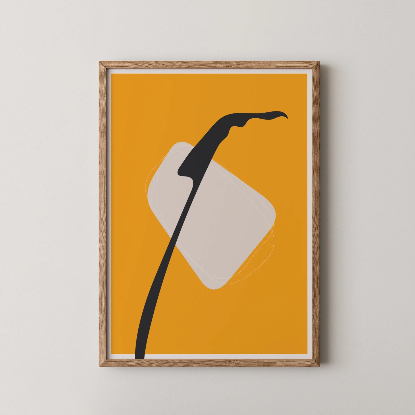 Bold Minimal Leaf I, Modern Colorful Abstract, Wall Painting