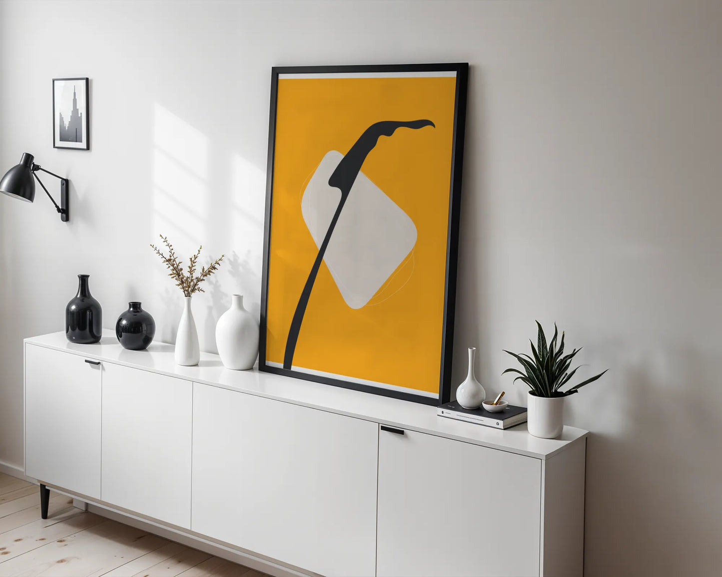 Bold Minimal Leaf I, Modern Colorful Abstract, Wall Painting