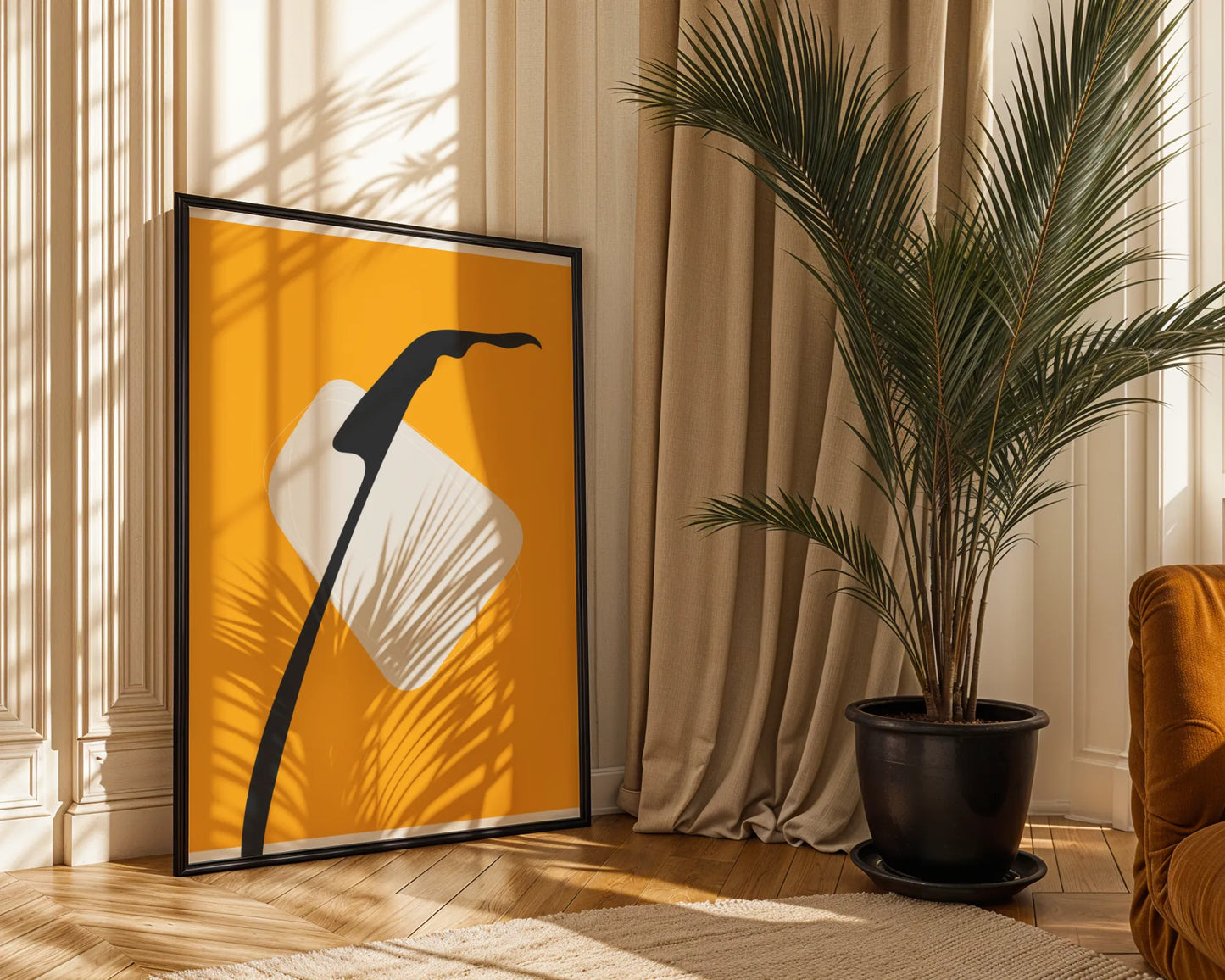 Bold Minimal Leaf I, Modern Colorful Abstract, Wall Painting