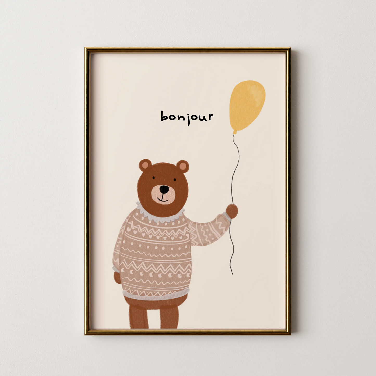 Bonjour bear - Nursery Prints