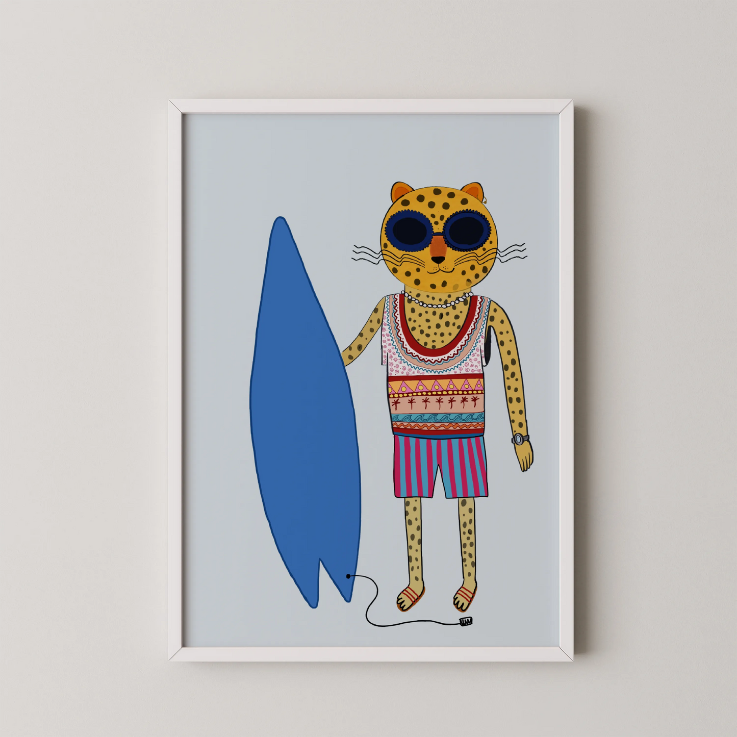 Cat on beach - Nursery Prints